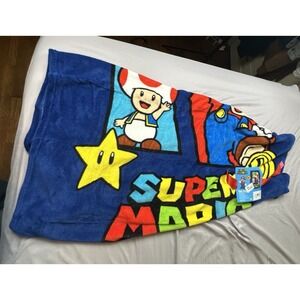 Super Mario Plush Blanket Kids Bedding Soft Micro Raschel Throw 46x60